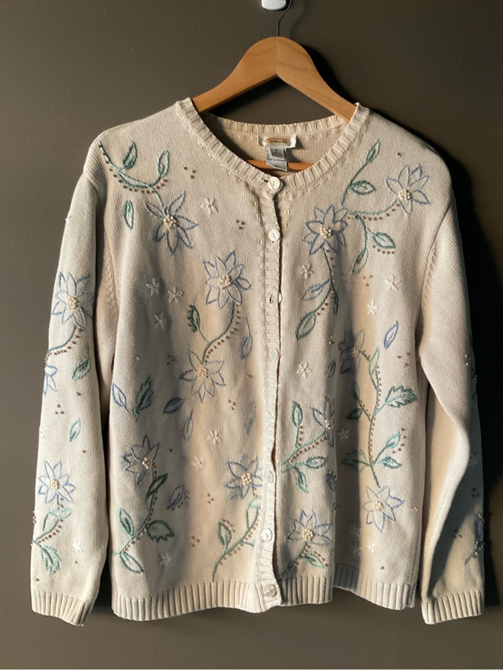 Vintage TALBOT Floral Embroider Sweater Boho Y2K Nostalgic Boho Grannycore Fall